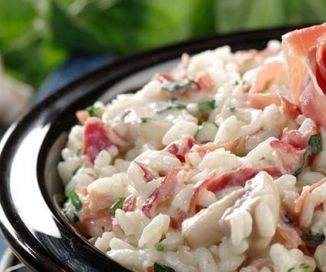 Risotto de hongos y jamón serrano